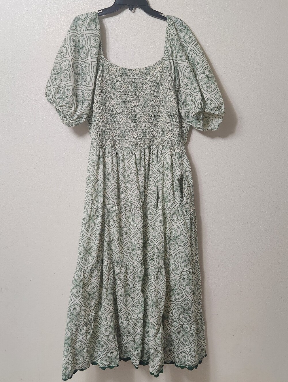 Anthropologie Lea Maxi Milk Maid Dress 3X Smocked Peasant Cottage 100% Cotton - Picture 7 of 10